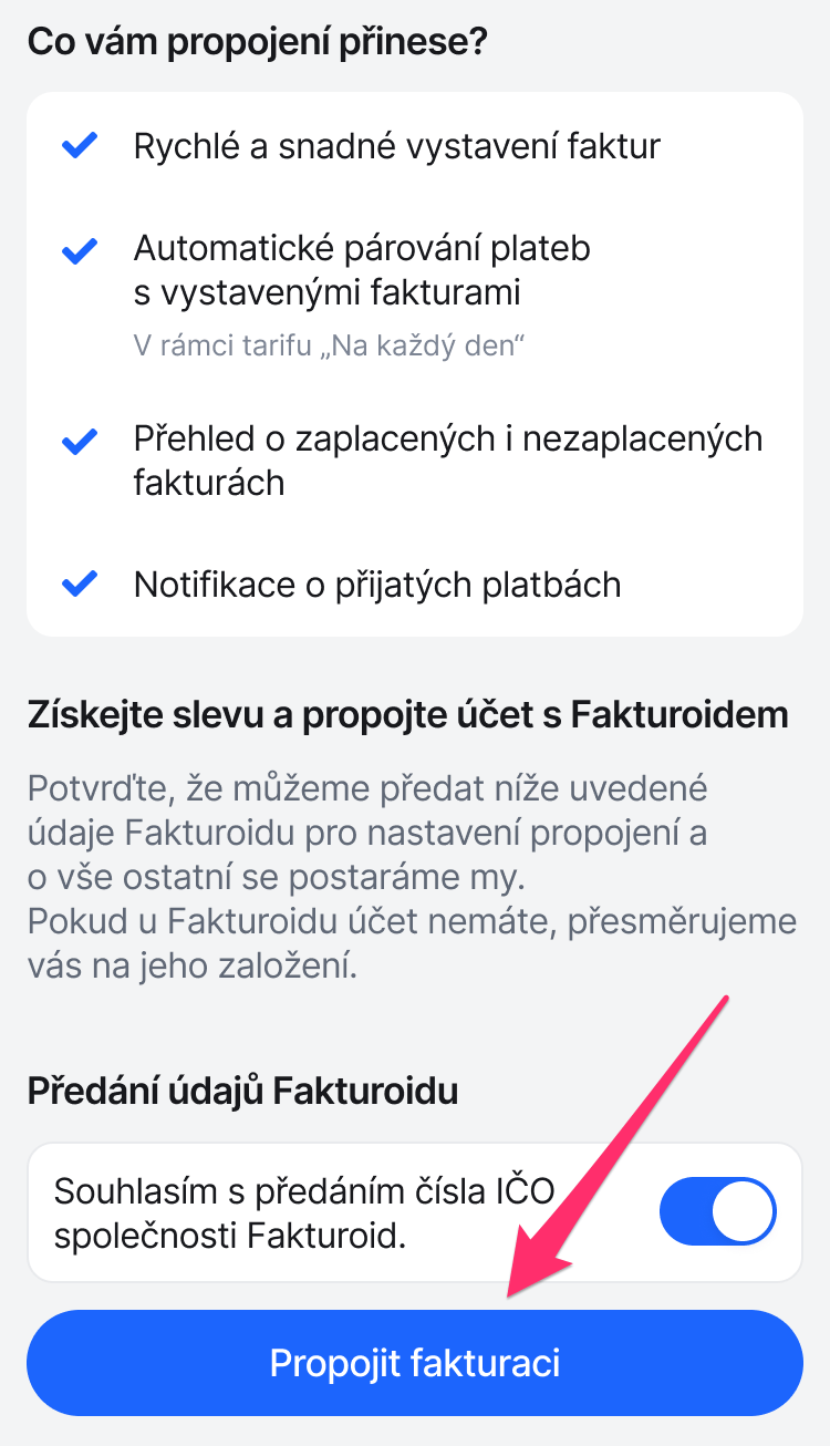 Potvrzení propojení