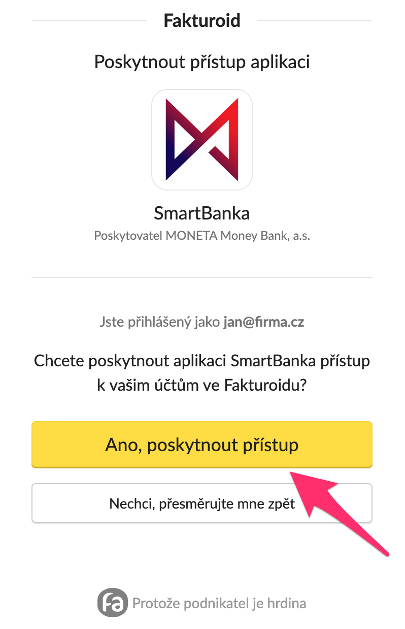 Přihlášení do Fakturoidu