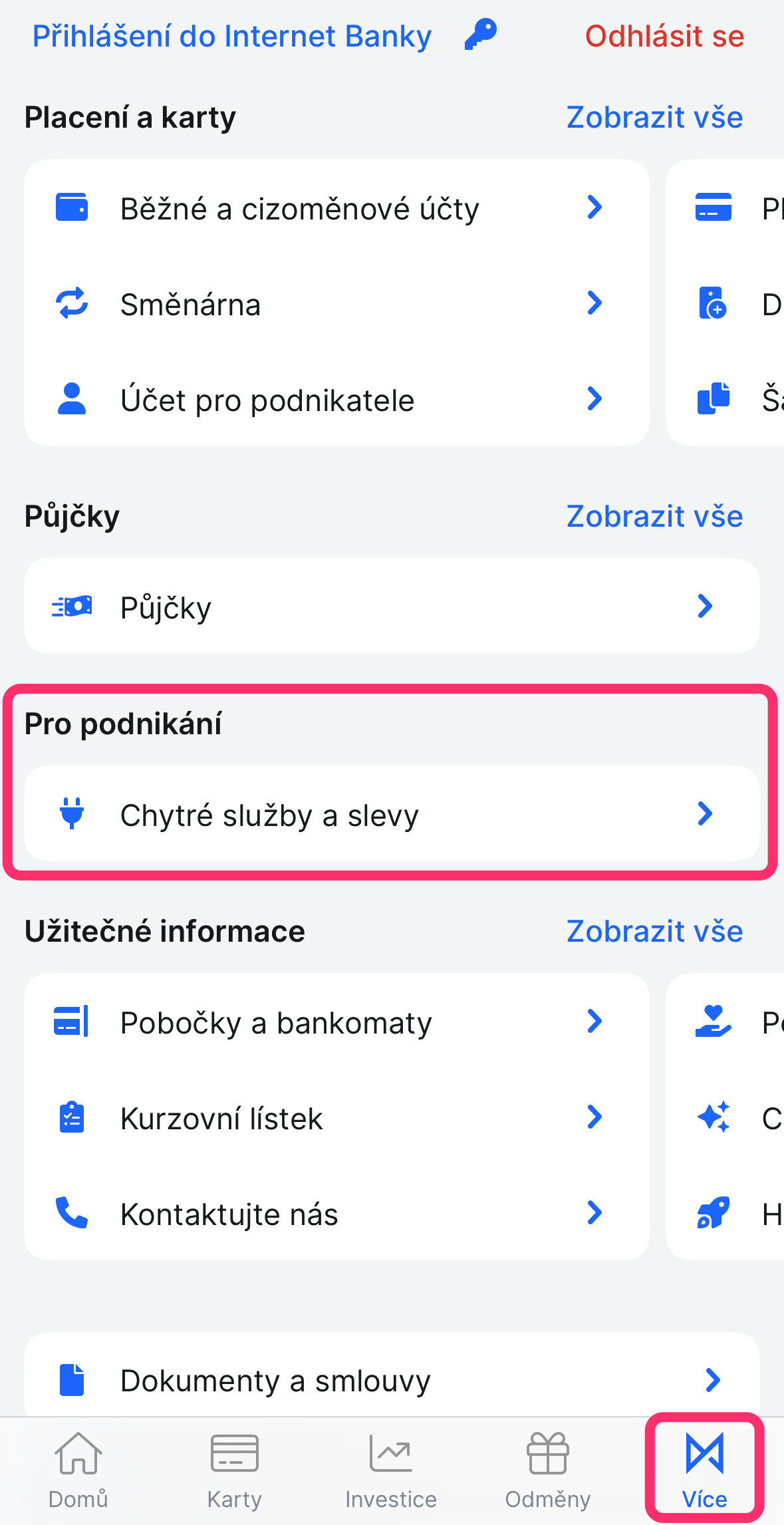 Nabídka Více ve Smart Bance